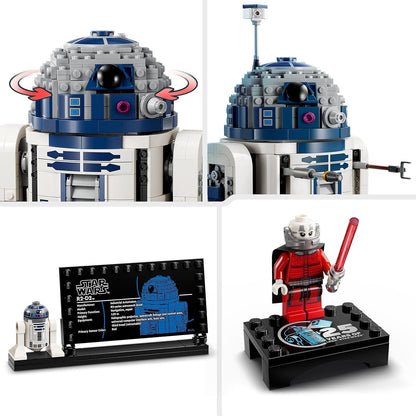 LEGO Star Wars R2-D2, Modell-Set für Kinder, Jungen & Mädchen, baubare Spielzeug-Droidenfigur mit 25. Jahrestag Darth Malek Minifigur und Dekoration Plakette, Sammlerstück Geschenkidee 75379