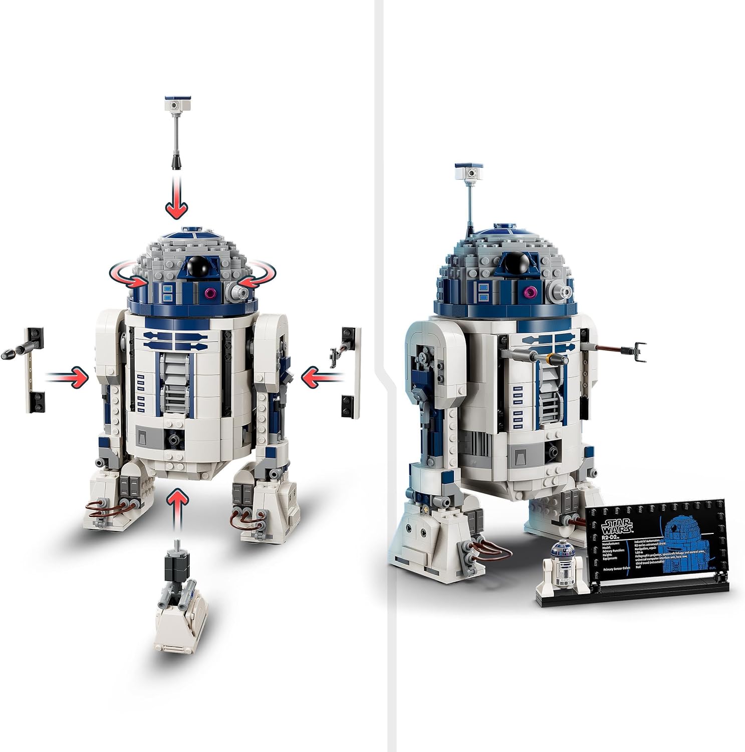 LEGO Star Wars R2-D2, Modell-Set für Kinder, Jungen & Mädchen, baubare Spielzeug-Droidenfigur mit 25. Jahrestag Darth Malek Minifigur und Dekoration Plakette, Sammlerstück Geschenkidee 75379