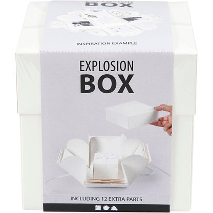 Creativ 25379 Explosion Box, Size 7 cm x 7 cm x 7.5 cm + 12 cm x 12 cm x 12 cm, Off-White
