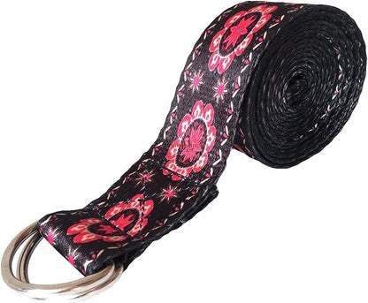 Cinghia da yoga regolabile con anello a D fascia di resistenza fascia di supporto fascia per esercizi regolabile cintura elastica da donna per yoga (colore: casuale, quantità: 1 pz