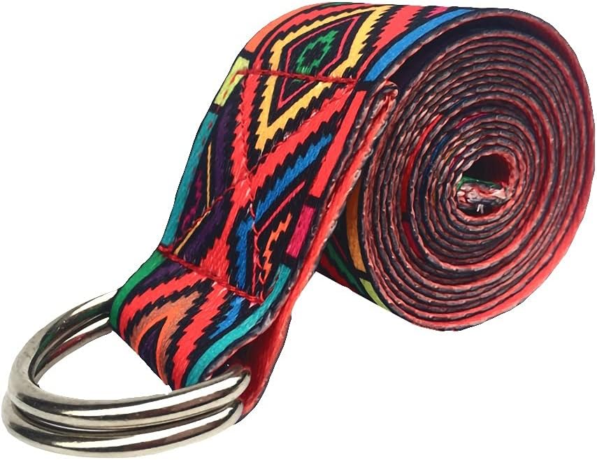 Cinghia da yoga regolabile con anello a D fascia di resistenza fascia di supporto fascia per esercizi regolabile cintura elastica da donna per yoga (colore: casuale, quantità: 1 pz
