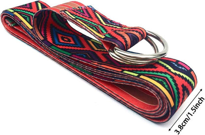 Cinghia da yoga regolabile con anello a D fascia di resistenza fascia di supporto fascia per esercizi regolabile cintura elastica da donna per yoga (colore: casuale, quantità: 1 pz