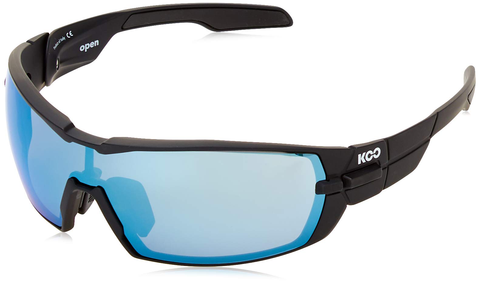 zKoo, Open, Matt Black, Super Blue Lenses, Medium