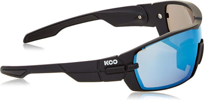 zKoo, Open, Matt Black, Super Blue Lenses, Medium