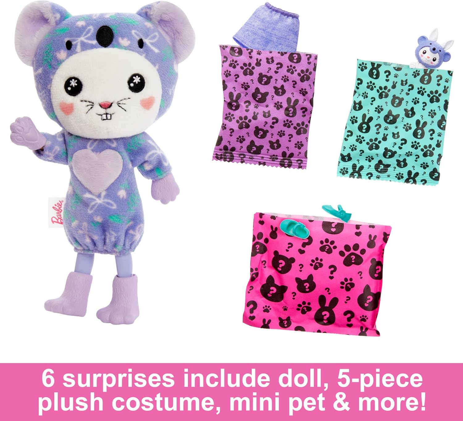 Barbie Cutie Reveal Chelsea Doll & Accessories, Animal Plush Costume & 6 Surprises Including Color Change, Bunny as Koala