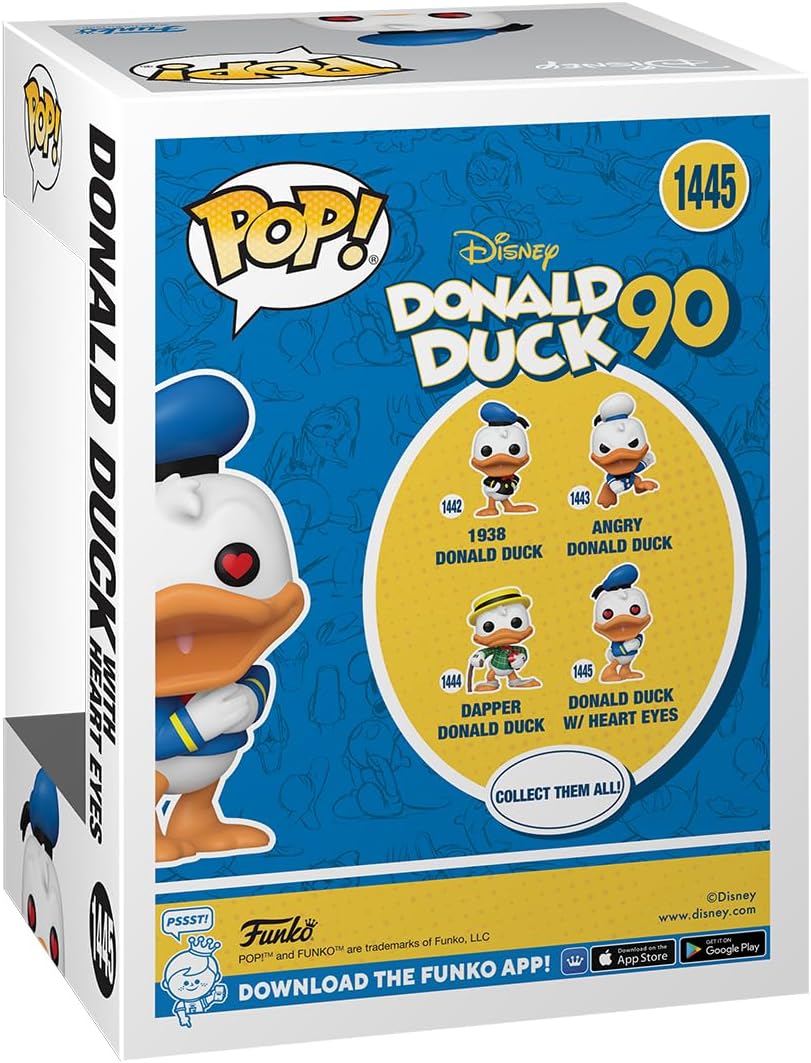 Funko POP! Disney: Donald Duck 90th - Donald Duck - (Heart Eyes) - Collectable Vinyl Figure - Gift Idea - Official Merchandise - Toys for Kids & Adults - TV Fans - Model Figure for Collectors