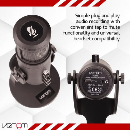 Venom USB Cardioid Streaming Microphone with LED Light Mesh Grill (PS5 / PS4 / PC