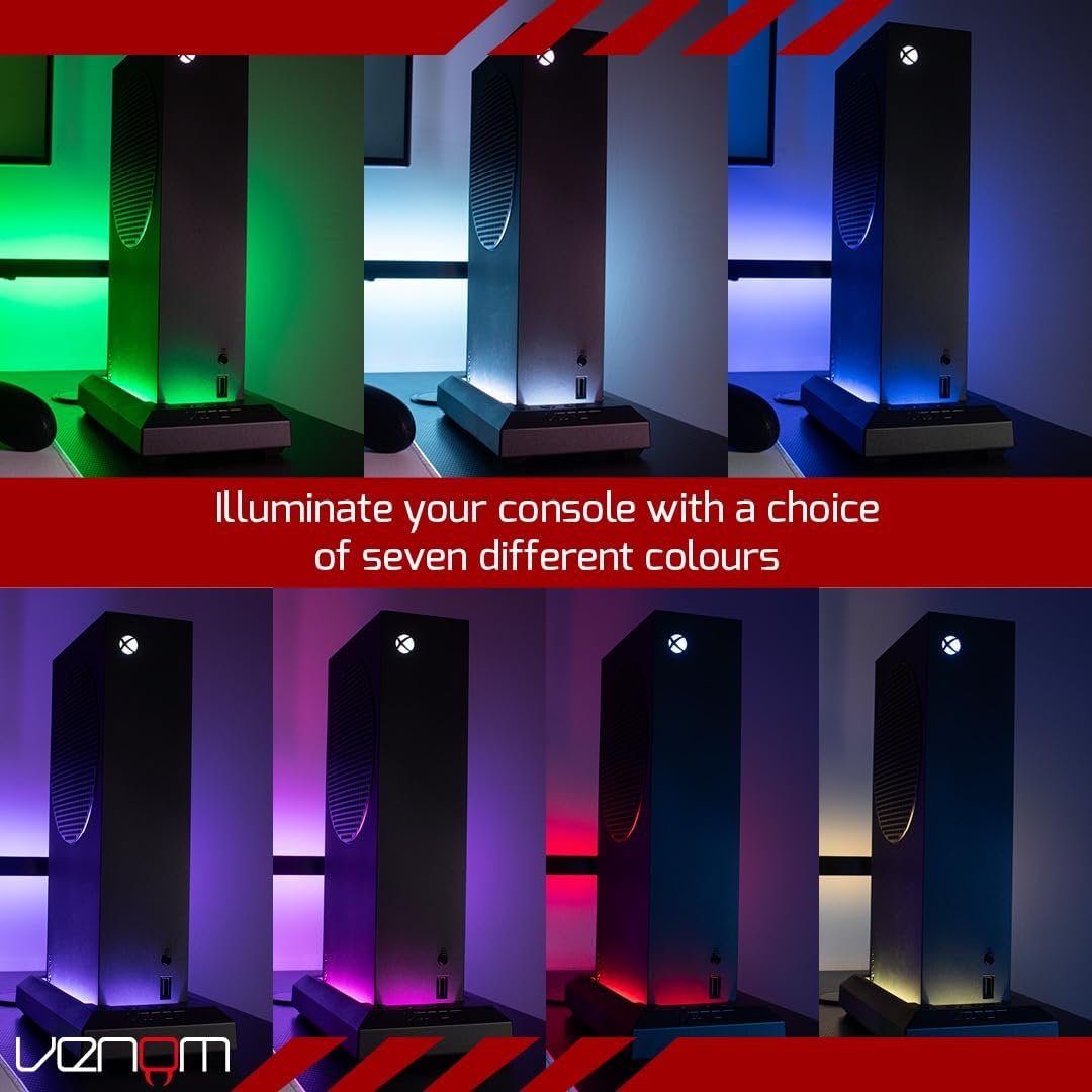 Venom Multi-Colour LED Light-up Console Stand - Black (Xbox Series S) Xbox Series S (Black