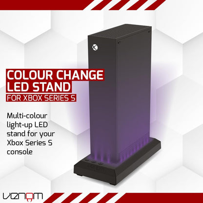 Venom Multi-Colour LED Light-up Console Stand - Black (Xbox Series S) Xbox Series S (Black
