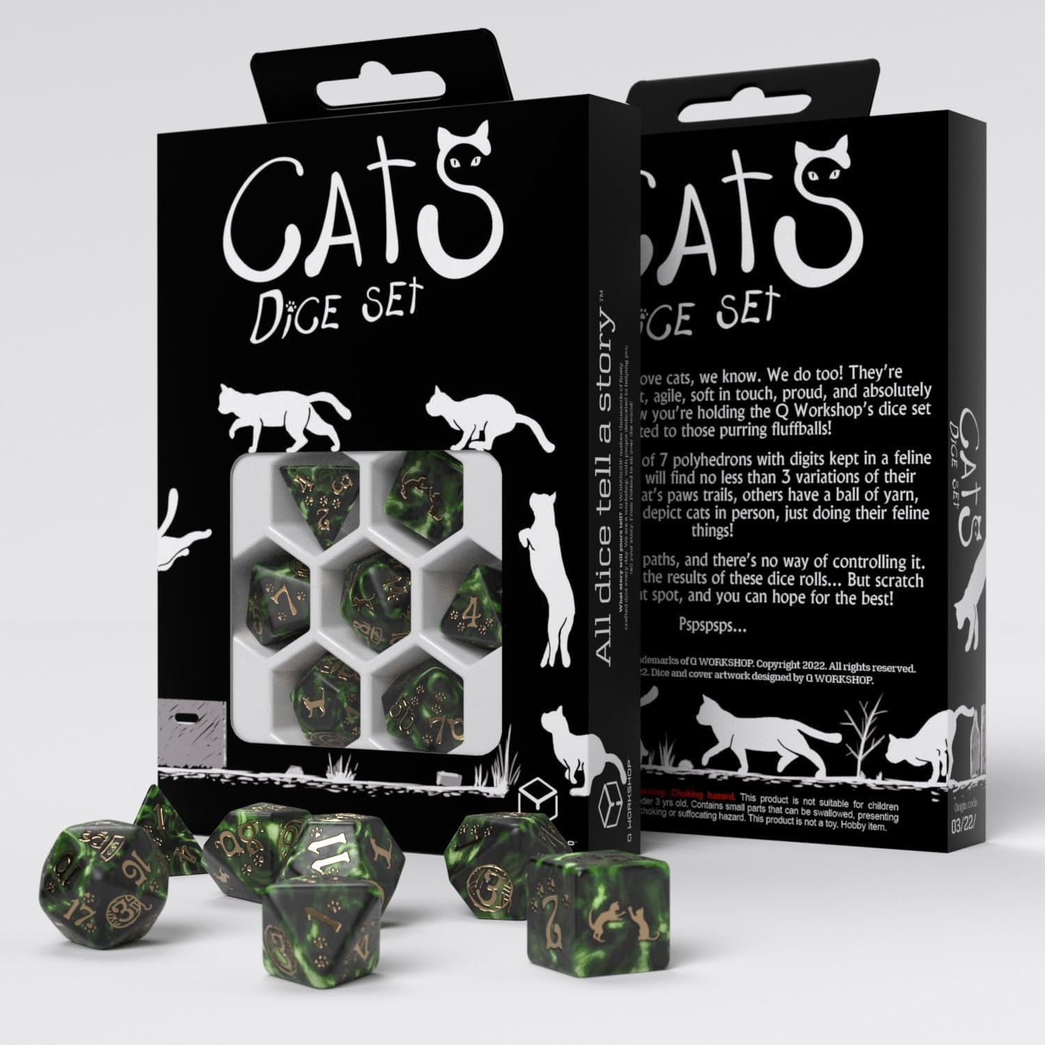 Q-Workshop QWOCAT06 Cats Dice Set: Pixel (7