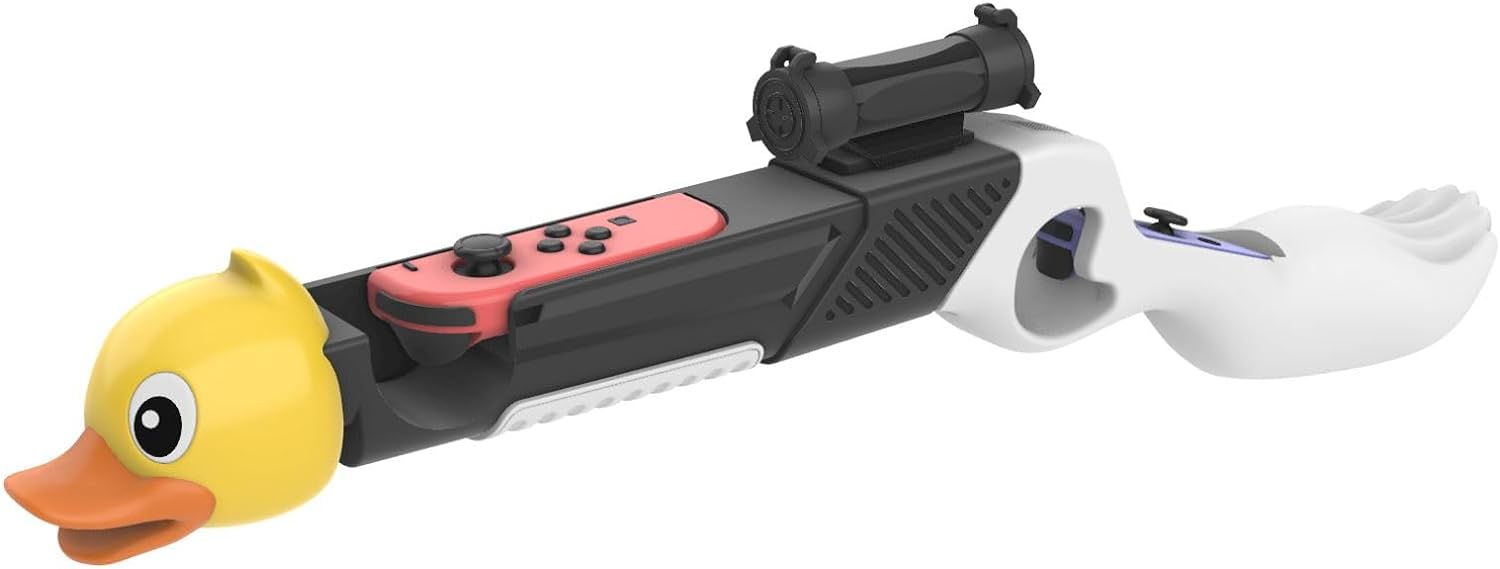 Maxx Tech Duck, Quack, Shoot! Kit for Switch - includes downloadable Switch code in box game plus a quacking themed duck rifle accessory!