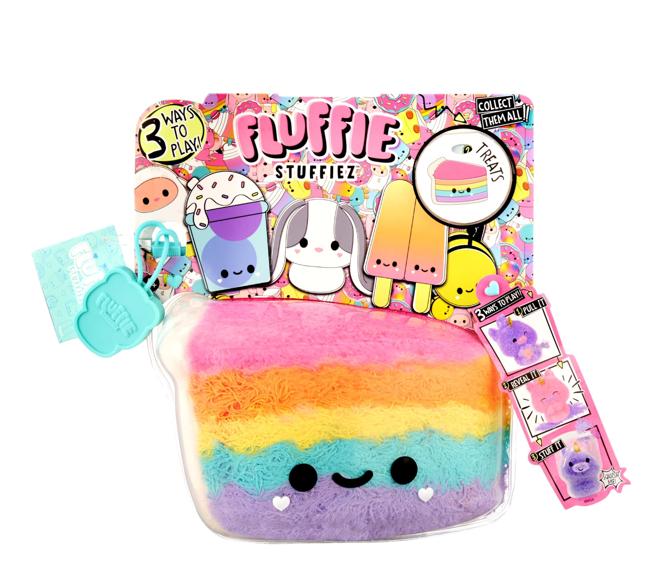 Fluffie Stuffiez Petite Peluche à Collectionner - Cake - Déballage Surprise - Peluche DIY Câline Super Douce de la Famille Treats - Jeu Tactile et Fidget - Pour les Enfants de 4 Ans et Plus