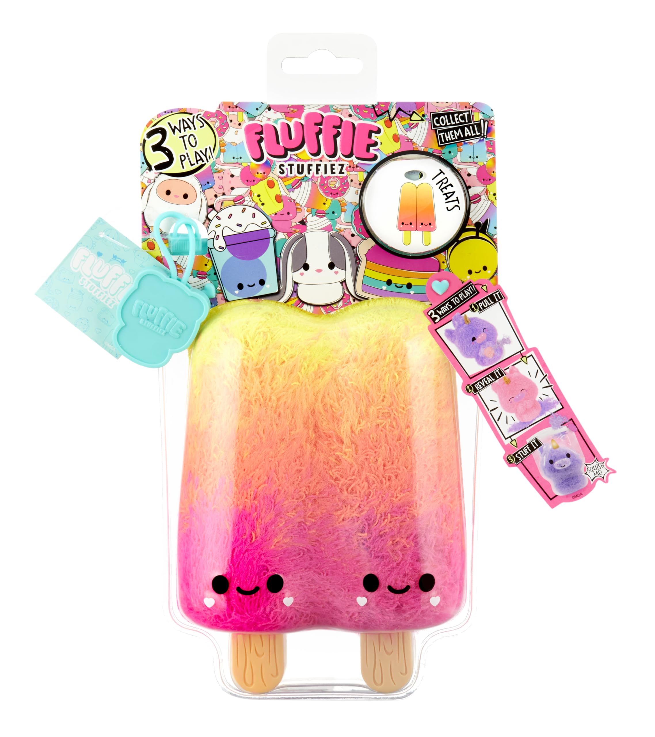 Fluffie Stuffiez Kleine Plüschfiguren zum Sammeln - Ice Pops - Überraschung beim Auspacken - Knuddelige, Flauschige DIY Plüschfiguren aus der Treats Family - Taktiler Spiel - ab 4 Jahren