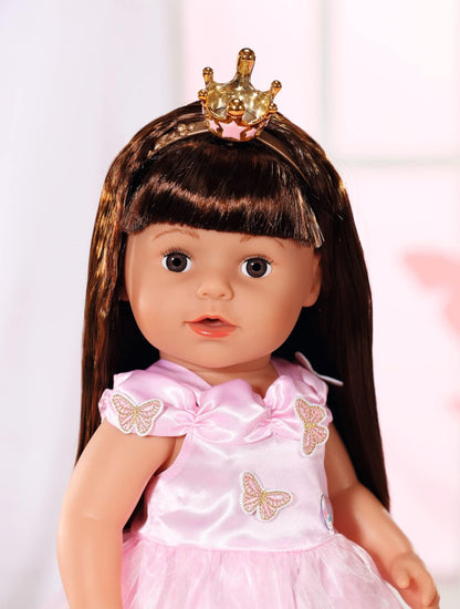 BABY born Deluxe Prinsessengewaad 834169 - Accessoires voor poppen tot 43cm - Inclusief roze jurk, hoofdband met kroon en roze schoenen - Geschikt voor kinderen vanaf 3+