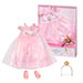 BABY born Deluxe Prinsessengewaad 834169 - Accessoires voor poppen tot 43cm - Inclusief roze jurk, hoofdband met kroon en roze schoenen - Geschikt voor kinderen vanaf 3+