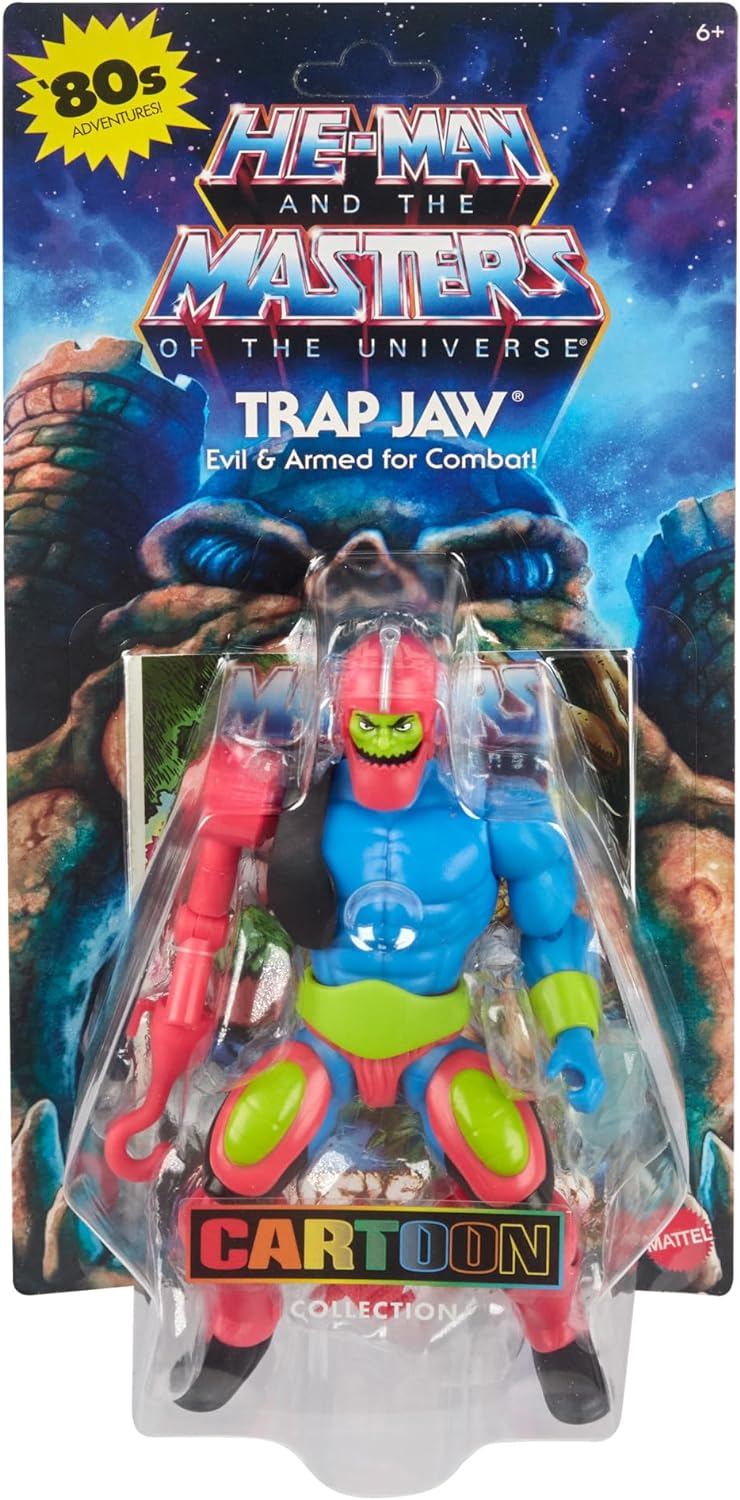 Masters of the Universe Origins Toy, Trap Jaw Cartoon Collection Action Figure, 5.5-inch MOTU Villain, Accessories & Mini-Comic, HYD28