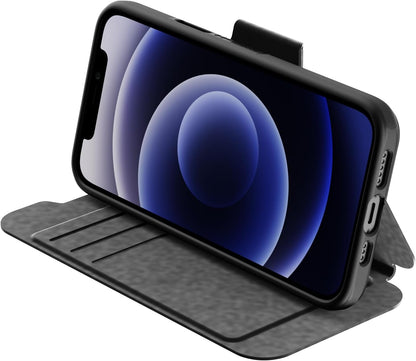 Tech 21 EvoLite Wallet Case for iPhone 12-3 card slot wallet, Black