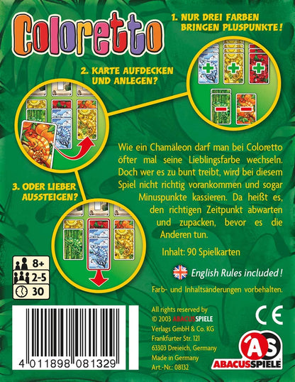 Abacus Spiele ABA08132 Coloretto Jubiläumsedition Card Game