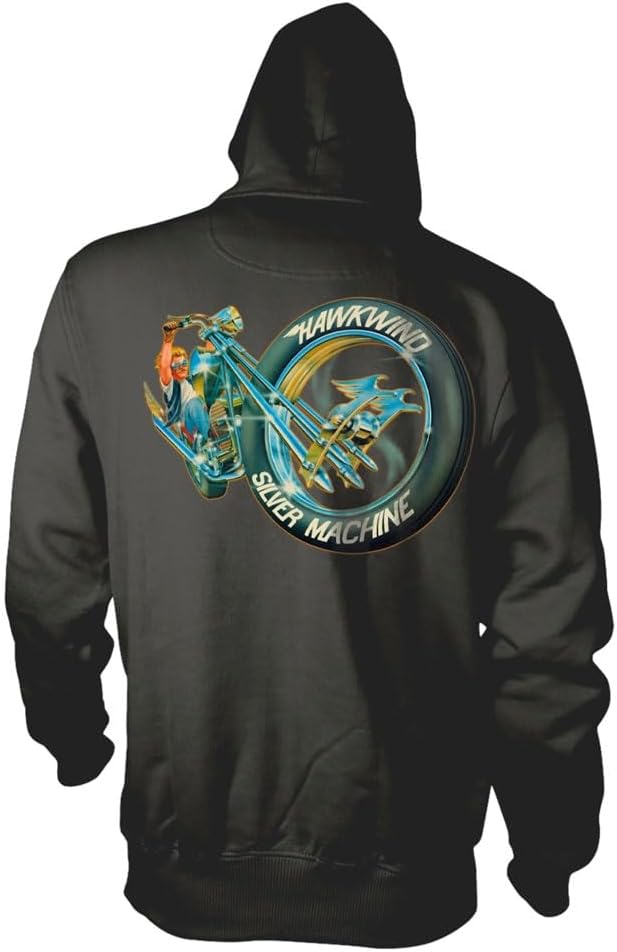 Plastichead Hawkwind Silver Machine Pullover Hoodie L
