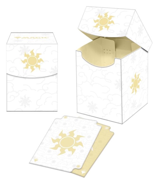 Ultra Pro Card Deck Box - Mana 8, Plains Design, Holds 100 Standard Sized Cards, Archival-Safe, Durable Material, Deck Divider