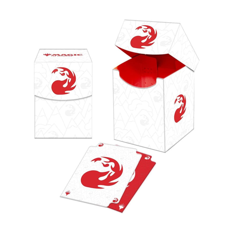 Ultra Pro - Mana 8 100+ Deck Box - Mountain for Magic: The Gathering, Stores & Holds 100 Standard Sized Cards, Durable Protective Collector's Game Deck Card Holder Box
