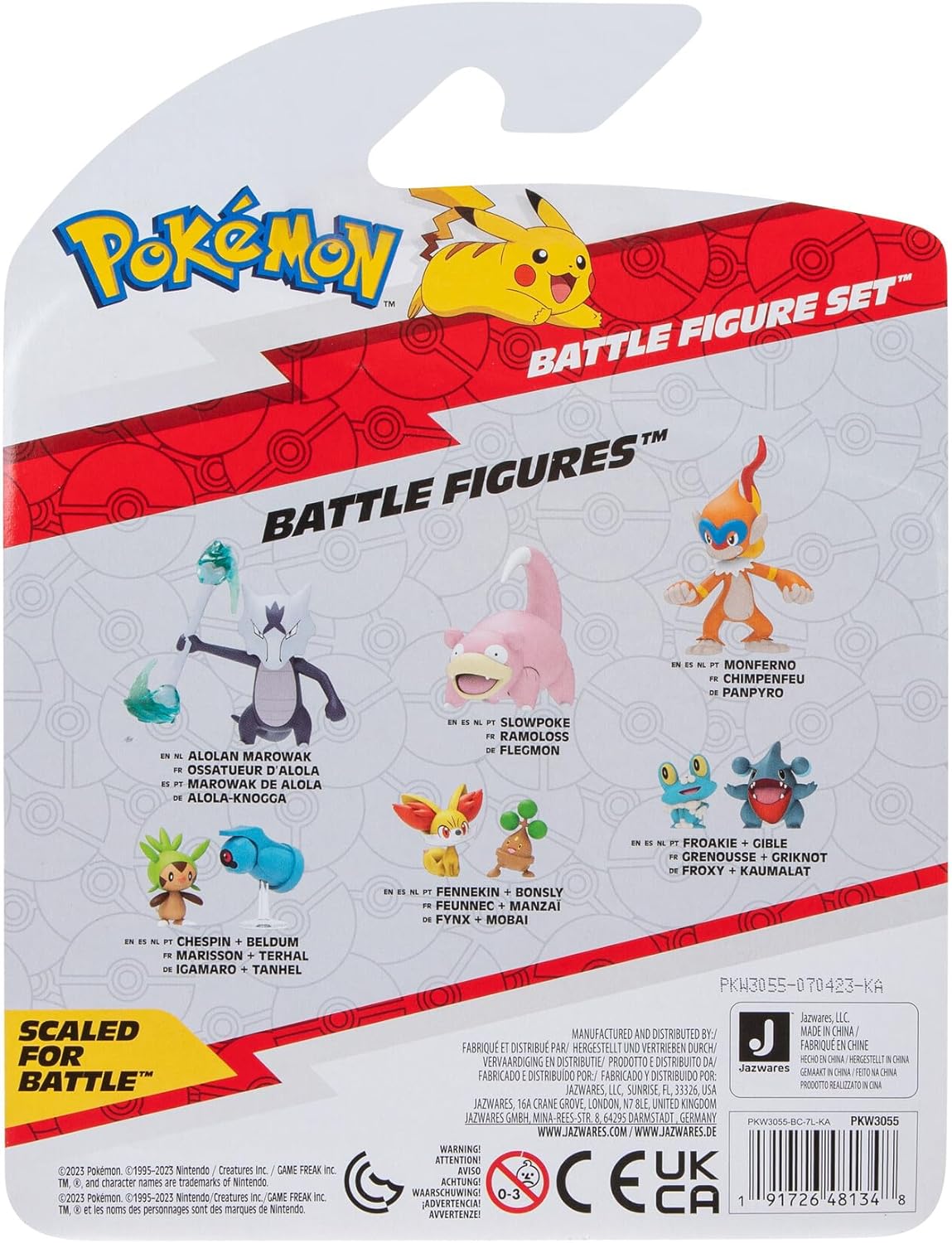 Pokémon- Figura de 3 pak, Multicolor (Jazwares PKW3055