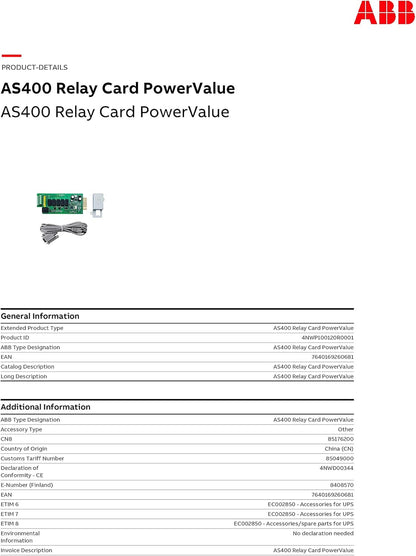 As400 Relay Card Powervalue