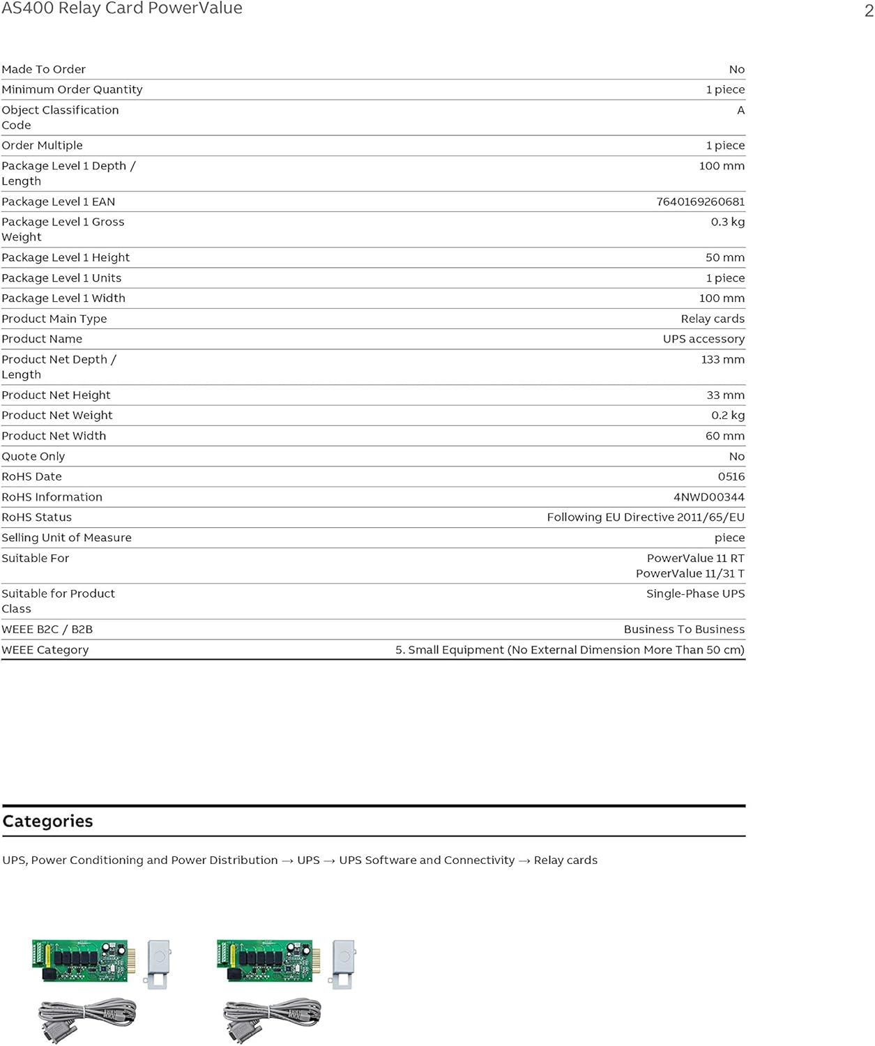 As400 Relay Card Powervalue