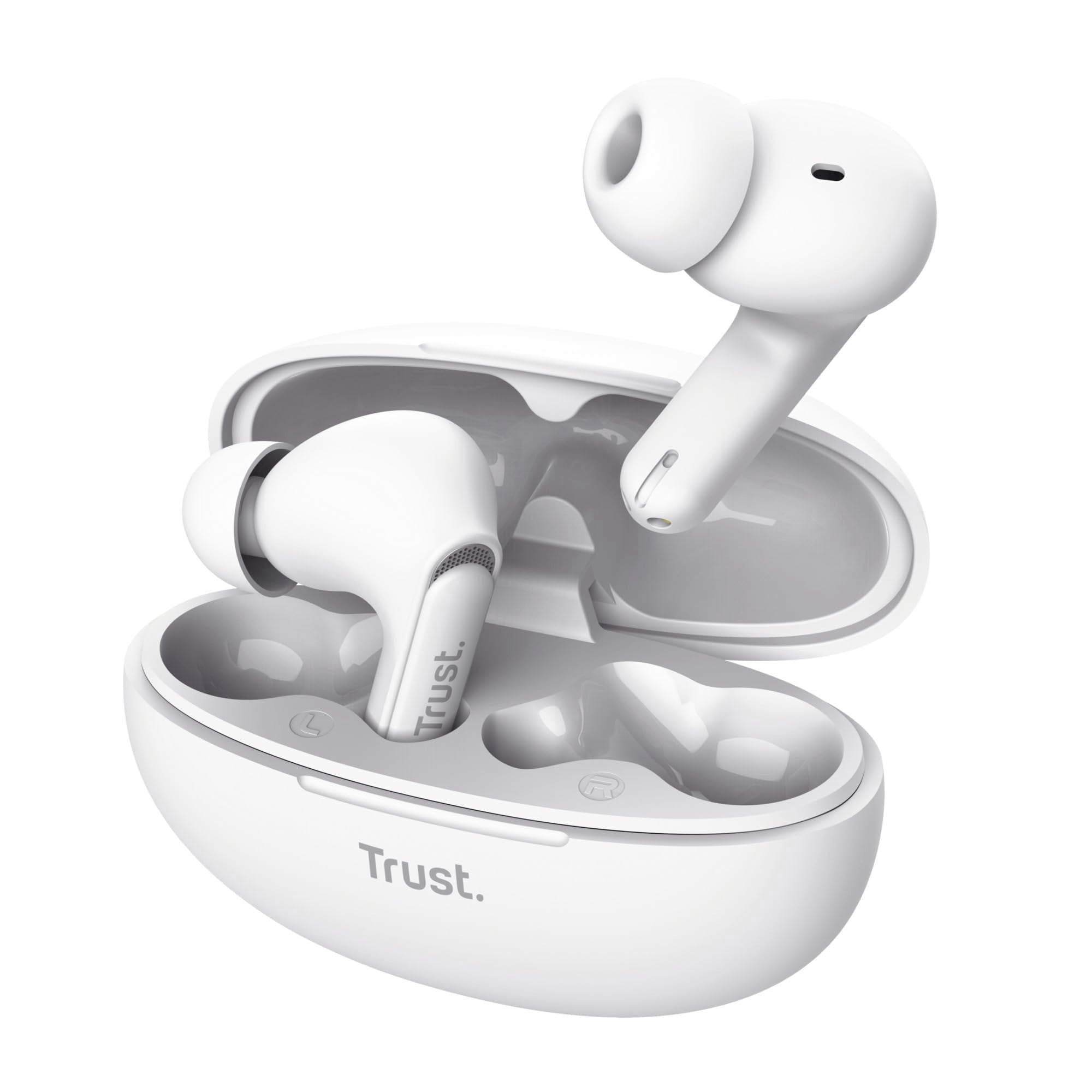 Trust Yavi Wireless Earbuds Bluetooth with ENC Noise Cancelling Microphones, 23 Hours Playtime, 35% Recycled Plastics, 3 Sizes of In-Ear Buds, Bluetooth Earphones iPhone Android iOS