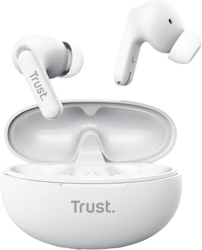 Trust Yavi Wireless Earbuds Bluetooth with ENC Noise Cancelling Microphones, 23 Hours Playtime, 35% Recycled Plastics, 3 Sizes of In-Ear Buds, Bluetooth Earphones iPhone Android iOS