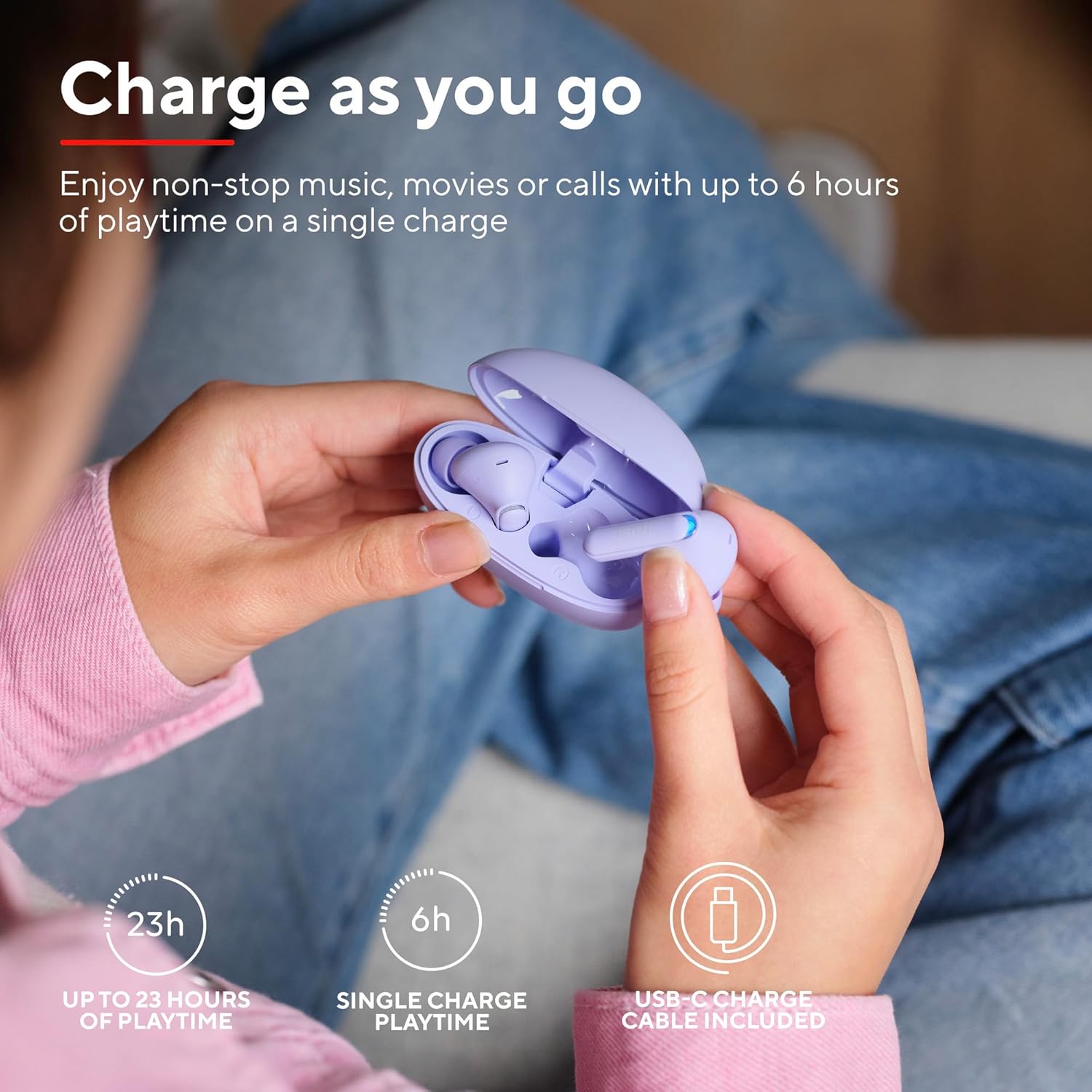 Trust Yavi Wireless Earbuds Bluetooth with ENC Noise Cancelling Microphones, 23 Hours Playtime, 35% Recycled Plastics, 3 Sizes of In-Ear Buds, Bluetooth Earphones iPhone Android iOS