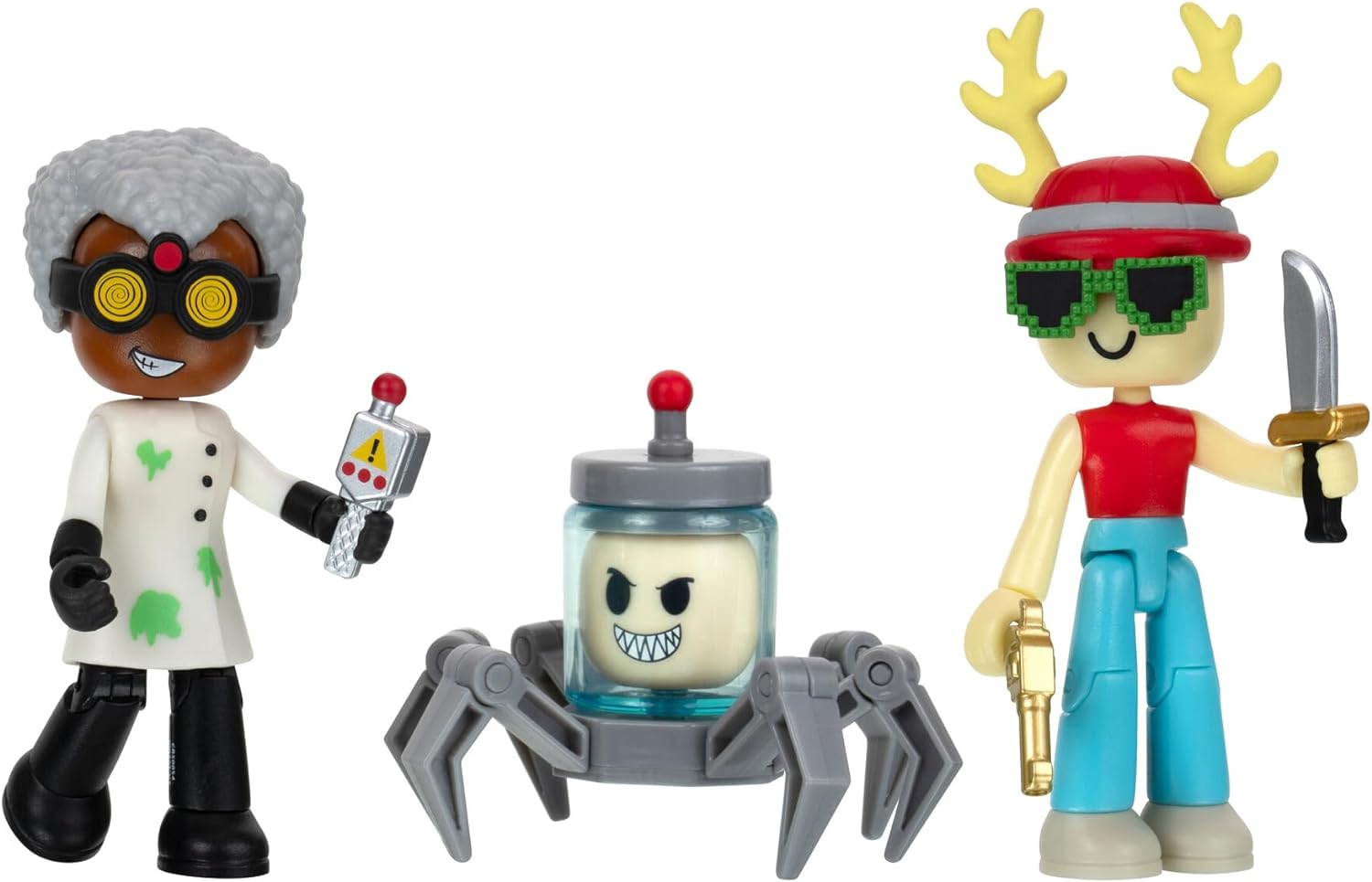 Murder Mystery 2: Research Facility Game Pack - Two 2.75-Inch Action Figures with Light-Up Lab Capsule, Accessories, and Exclusive Virtual Item Code