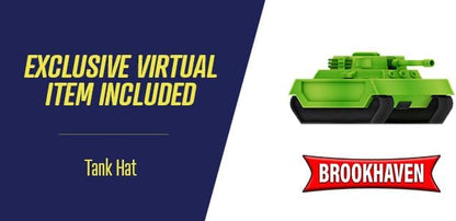 DevSeries Brookhaven Feature Tank 7.5-Inch Vehicle with Lights, Working Treads, Ejecting Turret, 2.75-Inch Figure, and Exclusive Virtual Item Code