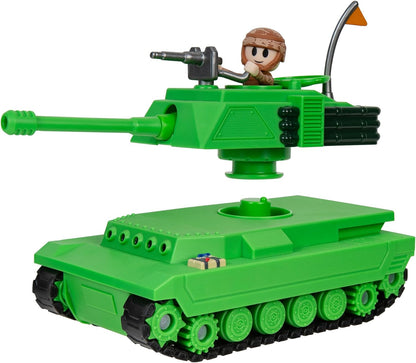 DevSeries Brookhaven Feature Tank 7.5-Inch Vehicle with Lights, Working Treads, Ejecting Turret, 2.75-Inch Figure, and Exclusive Virtual Item Code