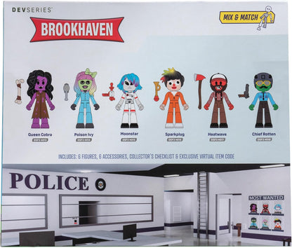 Brookhaven's Most Wanted - Six 2.75-Inch Mix-and-Match Figures with Unique Accessories and Exclusive Virtual Item Code