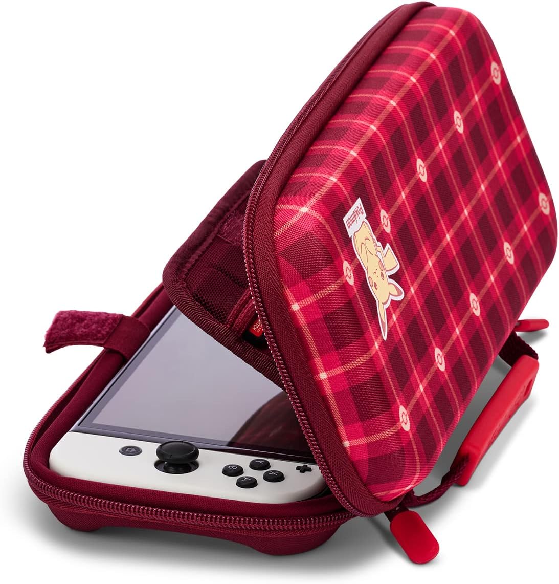 PowerA-beschermhoes voor Nintendo Switch OLED, Nintendo Switch en Nintendo Switch Lite - Pikachu Plaid - rood