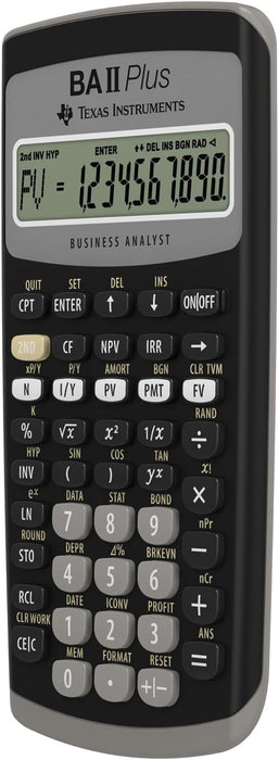 Texas Instruments BA II Plus Financial Calculator (Single Line, 10 Digit Display, Battery Operated) Black/Grey