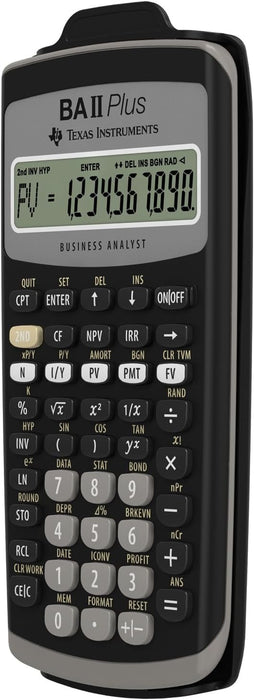 Texas Instruments BA II Plus Financial Calculator (Single Line, 10 Digit Display, Battery Operated) Black/Grey