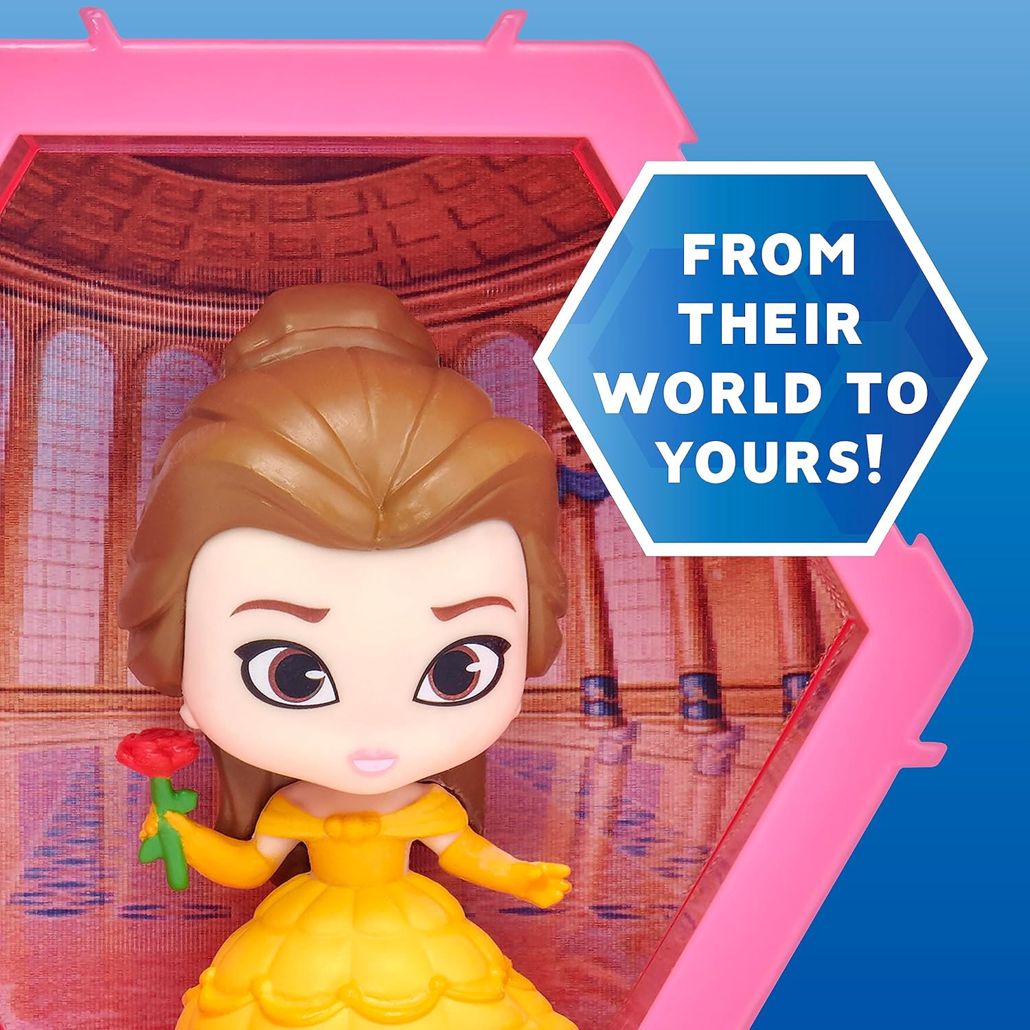 WOW! PODS - 4D Disney Belle, Unique Connectable Collectable Bobble-head figure that Bursts from their World into Yours, Wall or Shelf Display, Disney Toys and Gifts, Series 1 no. 423