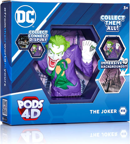 WOW! PODS - 4D DC Joker, Unique Connectable Collectable Bobble-head figure that Bursts from their World into Yours, Wall or Shelf Display, DC Toys and Gifts, Series 1 no. 418