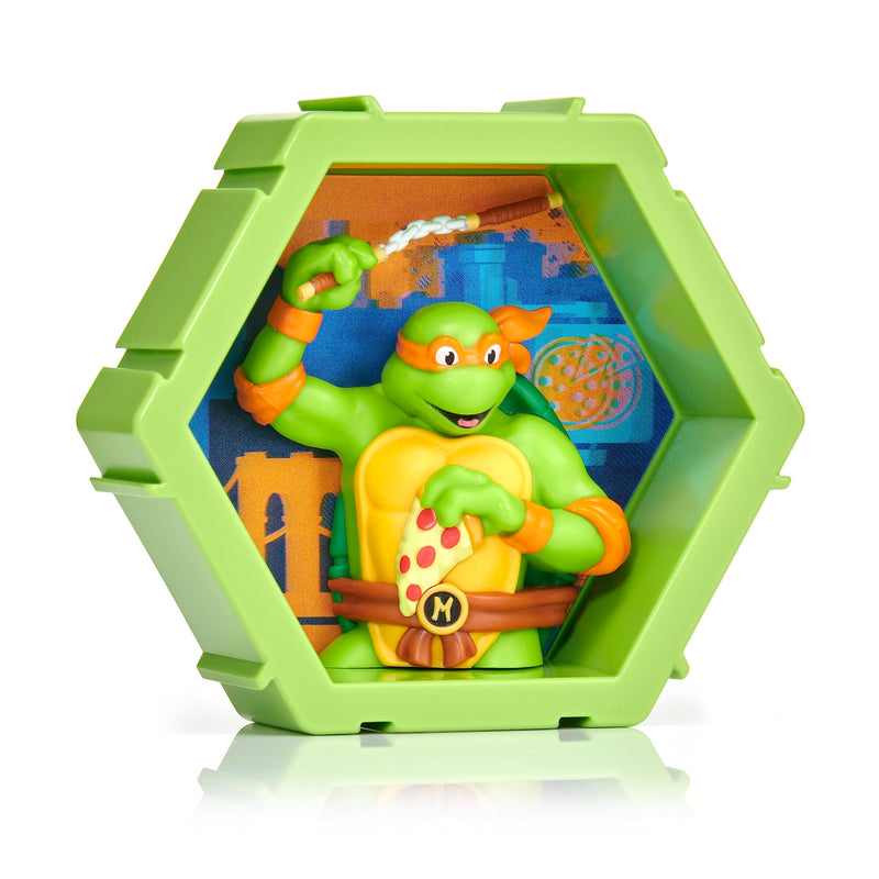 WOW! PODS - 4D Ninja Turtles Michelangelo, Unique Connectable Collectable Bobble-head figure that Bursts from their World into Yours, Wall or Shelf Display, Series 1 no. 432 4D Michelangelo