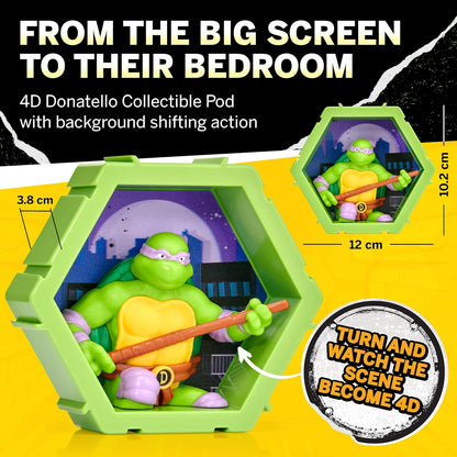 WOW! PODS - 4D Ninja Turtles Donatello, Unique Connectable Collectable Bobble-head figure that Bursts from their World into Yours, Wall or Shelf Display, Ninja Turtles Toys and Gifts, Series 1 no. 433