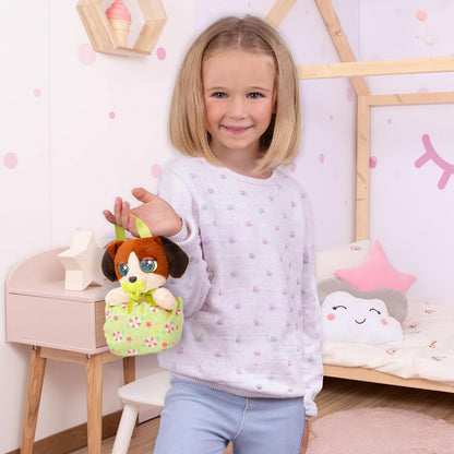 BABY PAWS Minis Beagle, Interactive Plush Carriable Puppy That Includes a Bag Inside Of It And Has Sounds, Kids Age 3+ and up