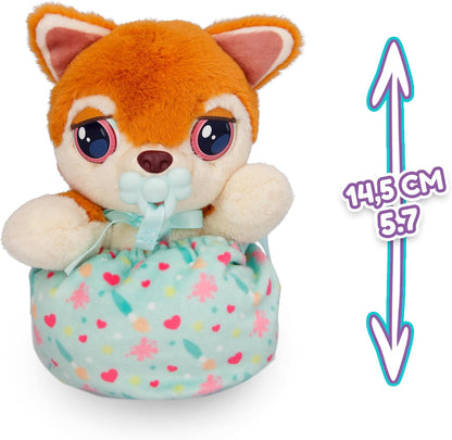 BABY PAWS Minis Shiba Inu Interactive Plush Carriable Puppy That Includes a Bag Inside Of It And Has Sounds Kids Age 3+ and up