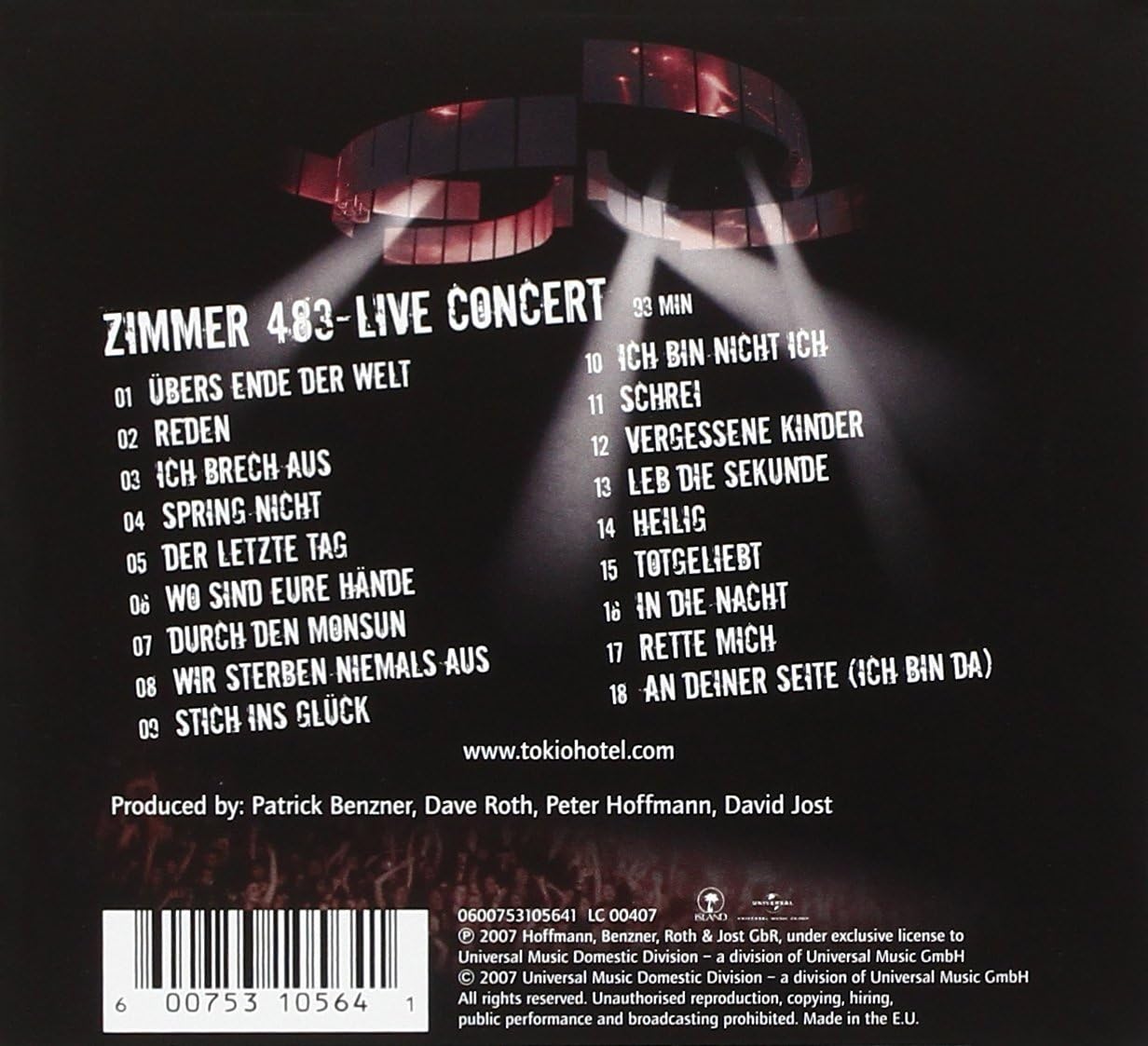 Zimmer 483-Live in Europe