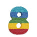 Number 8 Pinata (37cm x 53cm) - Vibrant Multicolor Party Essential - Perfect for Kids Birthday Celebrations & Festivities - 1 Pc
