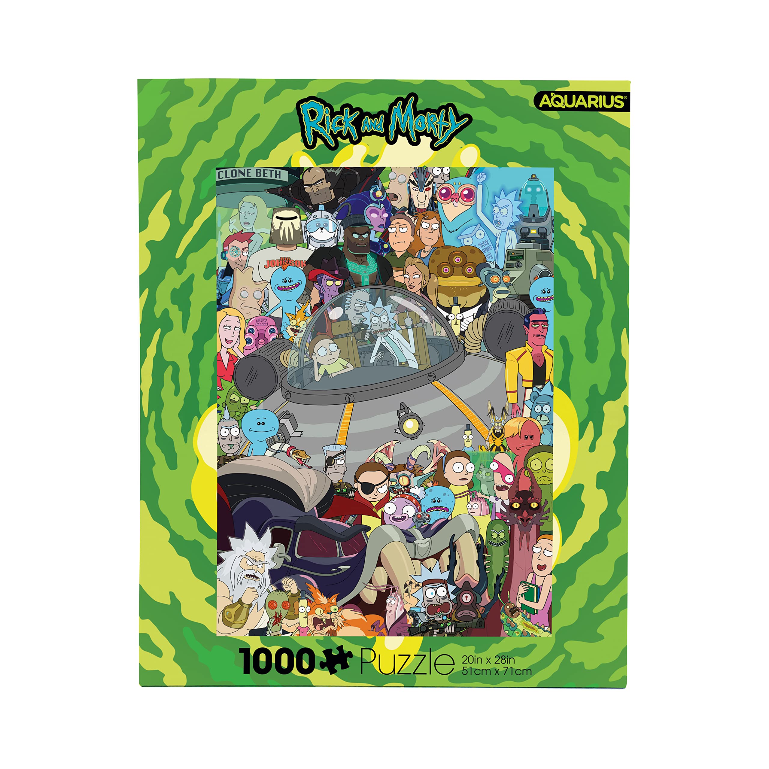 AQUARIUS Rompecabezas de Rick and Morty Cast (Rompecabezas de 1000 Piezas), sin deslumbramiento, Ajuste de precisión, prácticamente sin Polvo de Rompecabezas, mercancía y coleccionables con Licencia