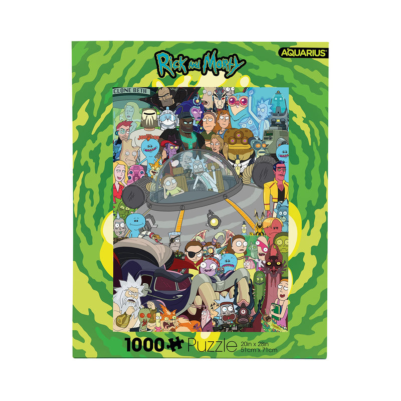 AQUARIUS Rompecabezas de Rick and Morty Cast (Rompecabezas de 1000 Piezas), sin deslumbramiento, Ajuste de precisión, prácticamente sin Polvo de Rompecabezas, mercancía y coleccionables con Licencia