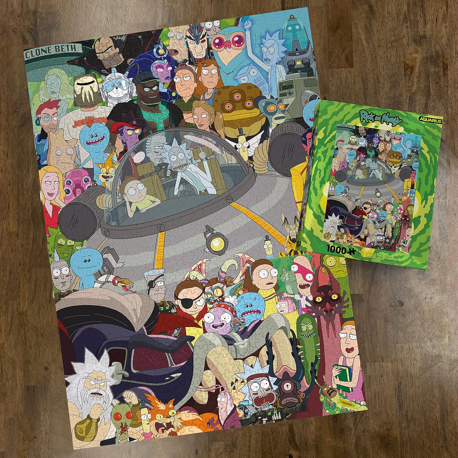 AQUARIUS Rompecabezas de Rick and Morty Cast (Rompecabezas de 1000 Piezas), sin deslumbramiento, Ajuste de precisión, prácticamente sin Polvo de Rompecabezas, mercancía y coleccionables con Licencia