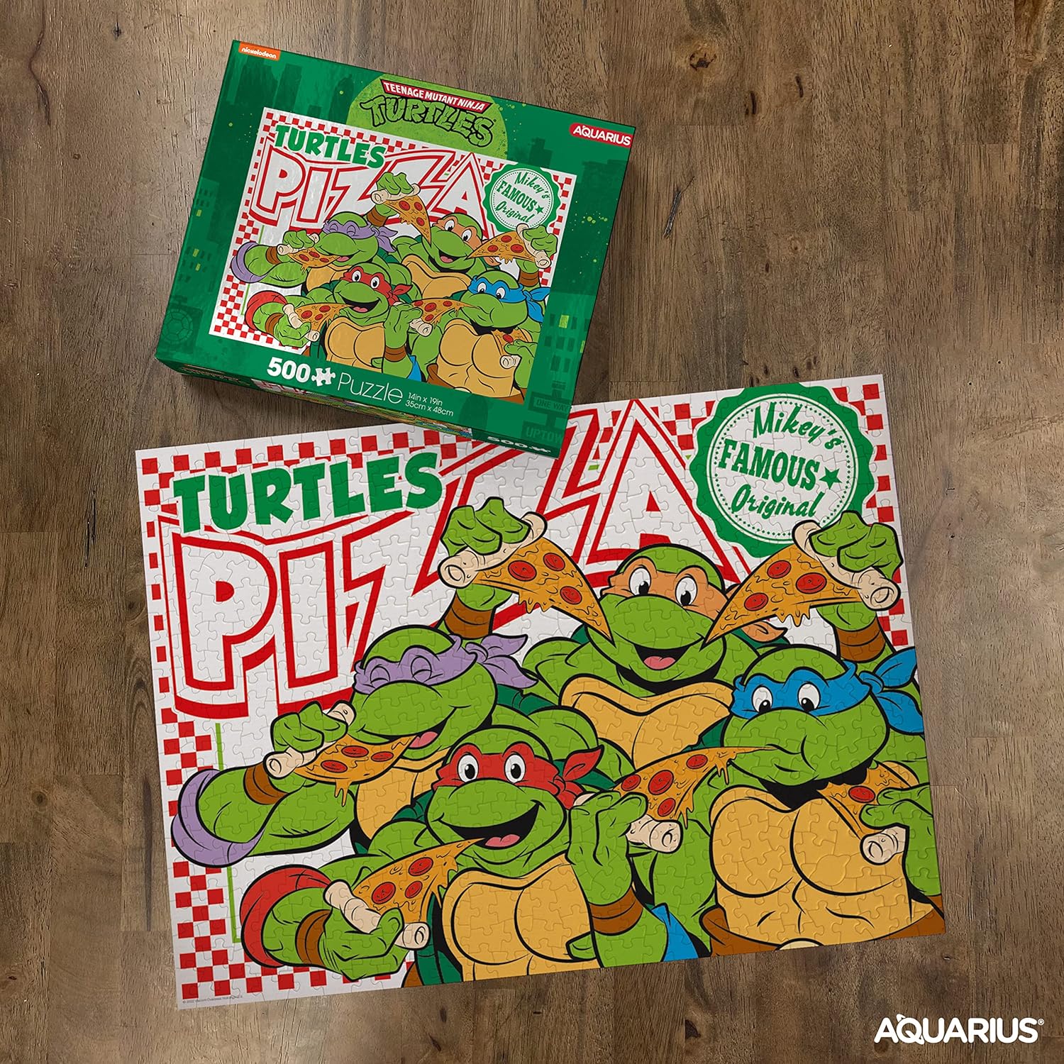 AQUARIUS - Teenage Mutant Ninja Turtles Pizza 500 Piece Jigsaw Puzzle